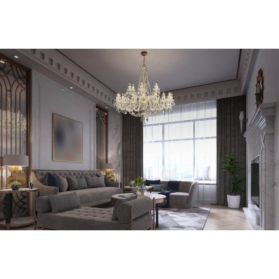 Candelabru Cristale, Bohemia, E14, AL010036K, Crystal