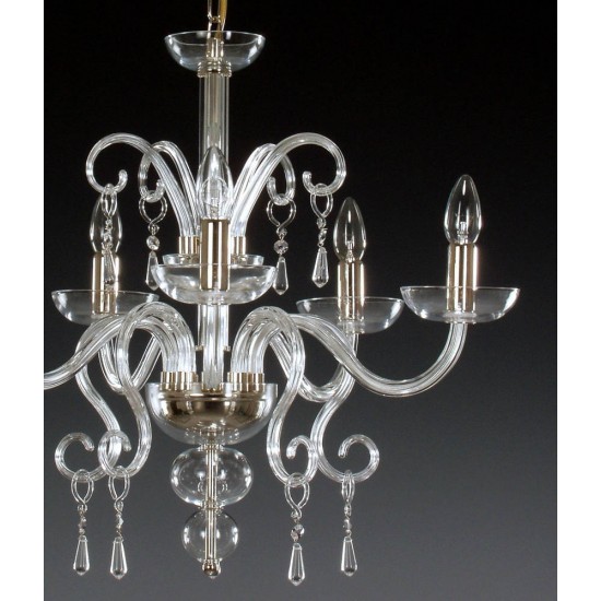 Candelabru Cristale, Sticla, Bohemia, E14, AL010058, Crystal