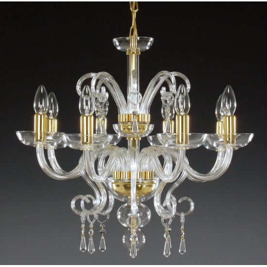 Candelabru Cristale, Sticla, Bohemia, E14, AL010059, Crystal