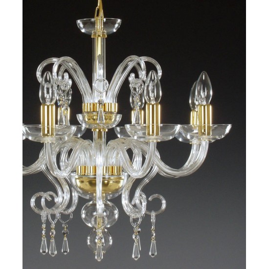Candelabru Cristale, Sticla, Bohemia, E14, AL010059, Crystal