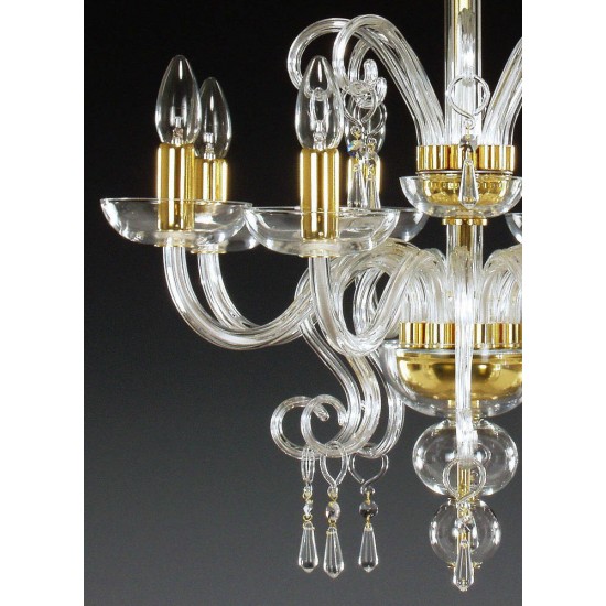Candelabru Cristale, Sticla, Bohemia, E14, AL010059, Crystal