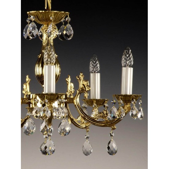 Candelabru Alama, Cristale, Bohemia, E14, AL010091, Crystal