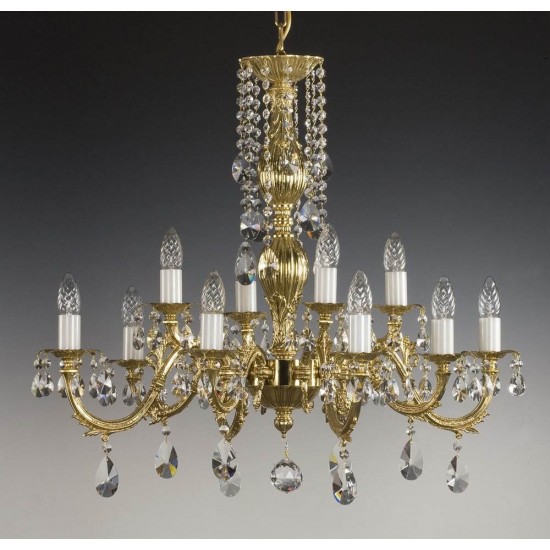 Candelabru Alama, Cristale, Bohemia, E14, AL010093, Crystal