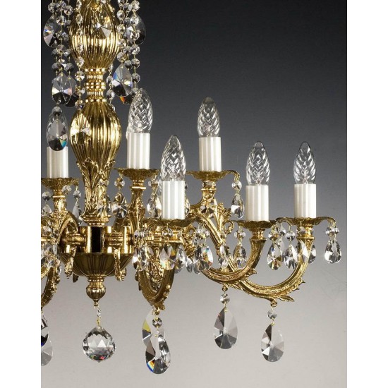 Candelabru Alama, Cristale, Bohemia, E14, AL010093, Crystal