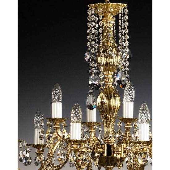 Candelabru Alama, Cristale, Bohemia, E14, AL010093, Crystal