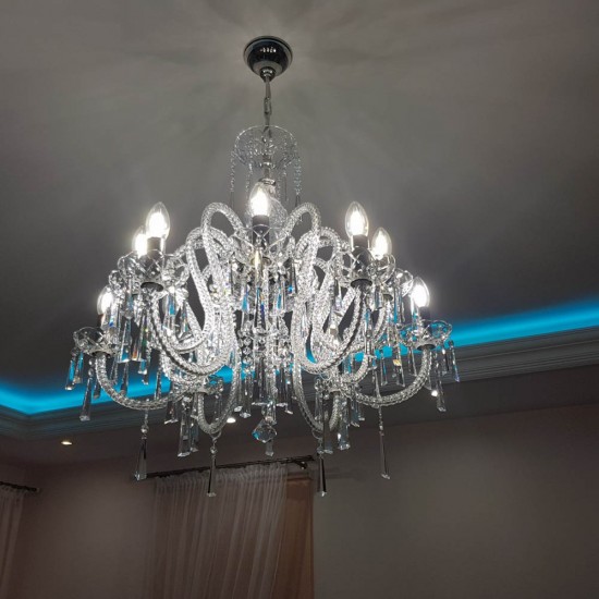 Candelabru Cristale, Bohemia, E14, AL010145NiK, Crystal