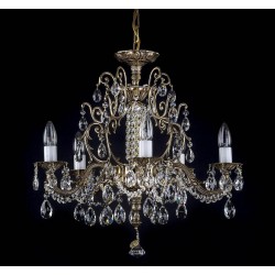 Candelabru Alama, Cristale, Bohemia, E14, AL010174, Crystal