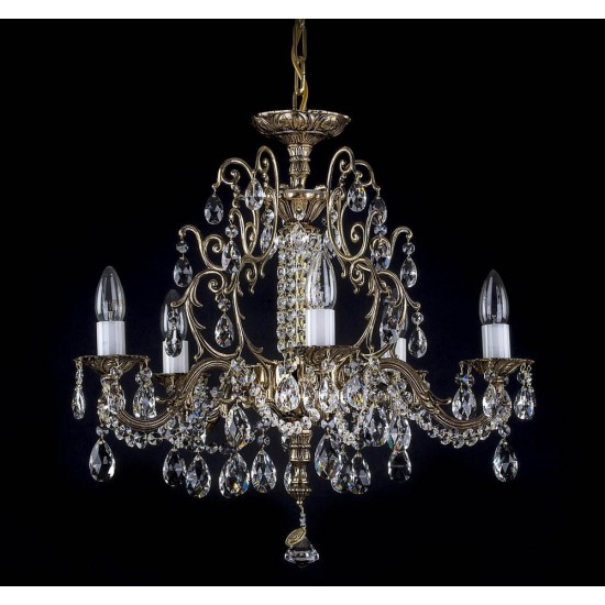 Candelabru Alama, Cristale, Bohemia, E14, AL010174, Crystal