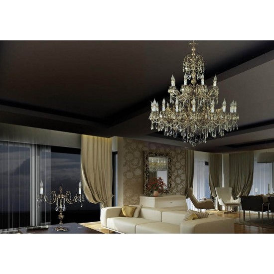 Candelabru Alama, Bohemia, E14, AL010220, Crystal