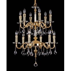 Candelabru Alama, Cristale, Bohemia, E14, AL010236, Crystal