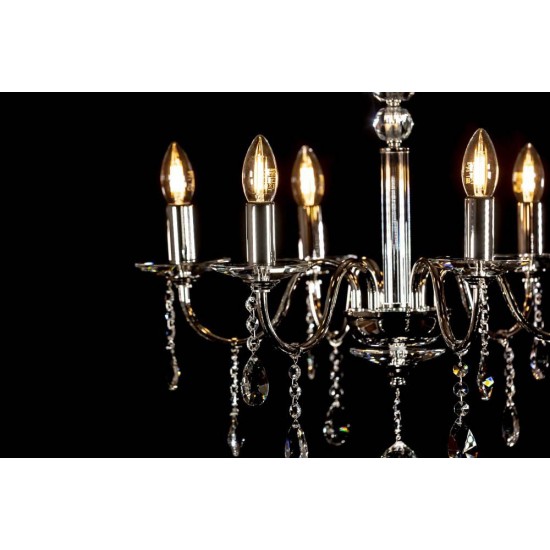 Candelabru Alama, Cristale, Bohemia, E14, AL010247, Crystal