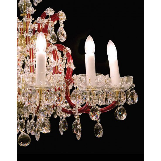 Candelabru Cristale, Maria Theresa, Bohemia, E14, BX010L10927Z211Red, Crystal
