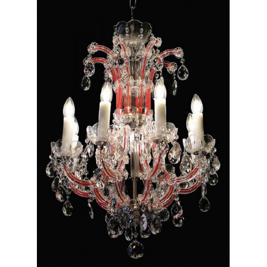 Candelabru Cristale, Maria Theresa red, Bohemia, E14, BX010L10931N208red, Crystal