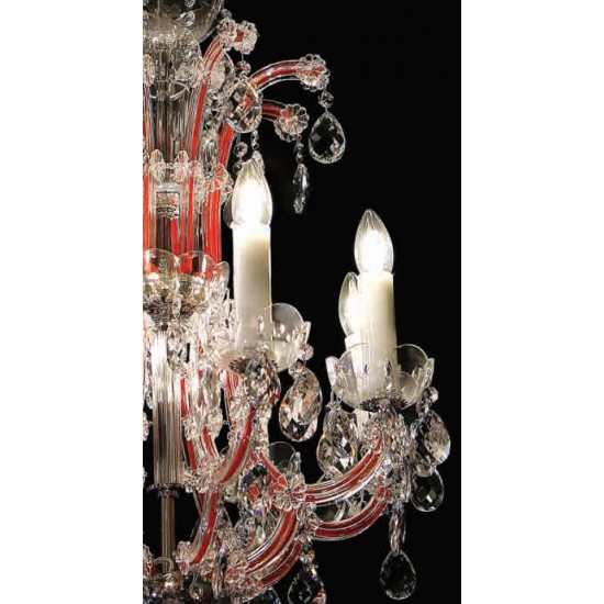 Candelabru Cristale, Maria Theresa red, Bohemia, E14, BX010L10931N208red, Crystal