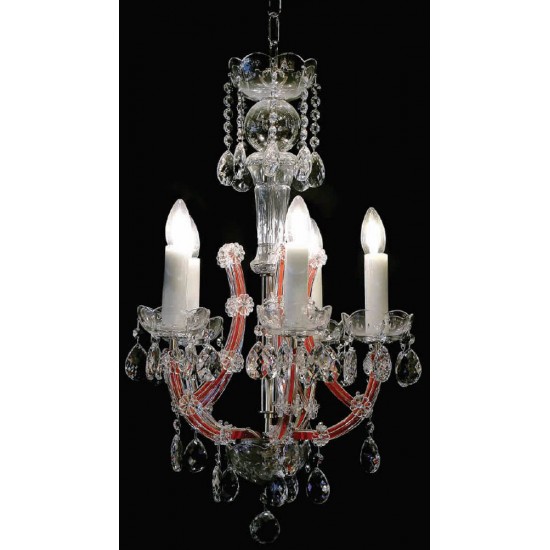 Candelabru Cristale, Maria Theresa red, Bohemia, E14, BX010L10932N205red, Crystal