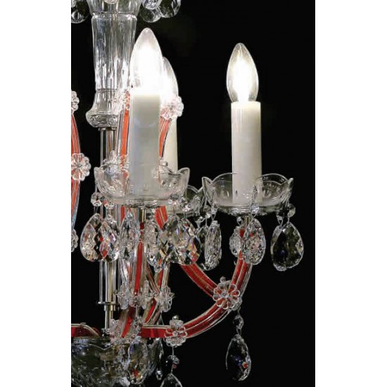 Candelabru Cristale, Maria Theresa red, Bohemia, E14, BX010L10932N205red, Crystal