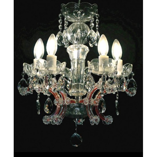 Candelabru Cristale, Maria Theresa Red, Bohemia, E14, BX010L10933N205Red, Crystal
