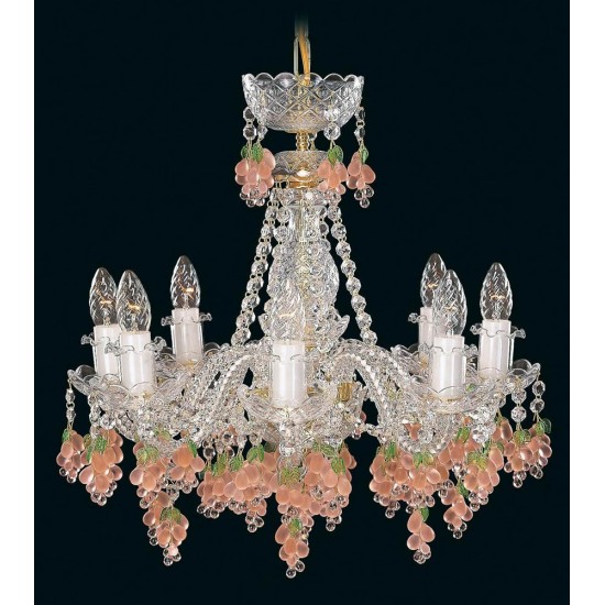 Candelabru Cristale, Bohemia, E14, EL010120862rosa, Crystal