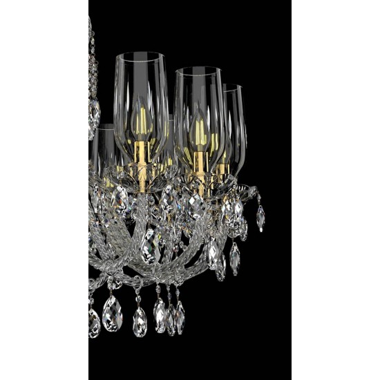Candelabru Cristale, lux, Bohemia, E14, EL0101381601AB3TPB, Crystal