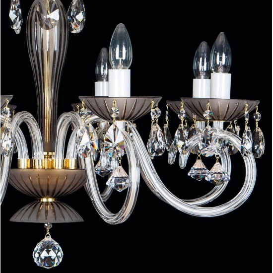 Candelabru Cristale, Sticla, Bohemia, E14, EL0102238022SM, Crystal