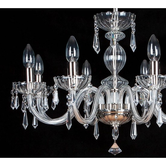 Candelabru Cristale, Sticla, Bohemia, E14, EL010250803, Crystal