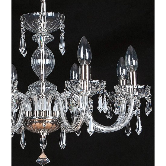 Candelabru Cristale, Sticla, Bohemia, E14, EL010250803, Crystal
