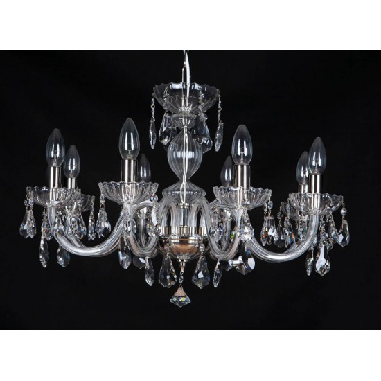 Candelabru Cristale, Sticla, Bohemia, E14, EL010250804, Crystal