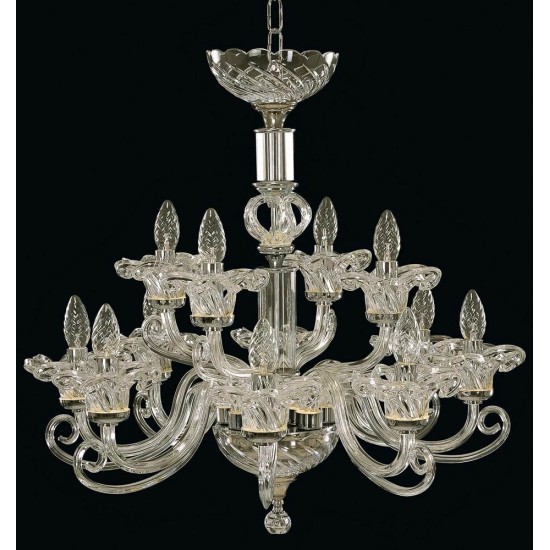 Candelabru Cristale, Sticla, Bohemia, E14, EL0104001200, Crystal