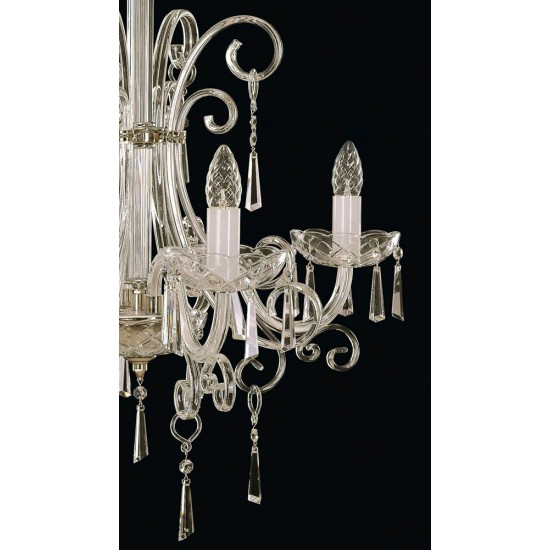 Candelabru Cristale, Sticla, Bohemia, E14, EL010411403, Crystal