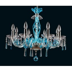 Candelabru Cristale, Albastru, Bohemia, E14, EL01041883033, Crystal