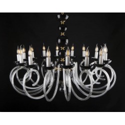 Candelabru Cristale, Negru, Bohemia, E14, EL0104211600BLACK, Crystal