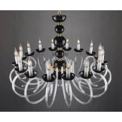 Candelabru Cristale, Negru, Bohemia, E14, EL0104211600BLACK, Crystal