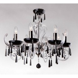 Candelabru Cristale, Negru, Bohemia, E14, EL01042389039, Crystal