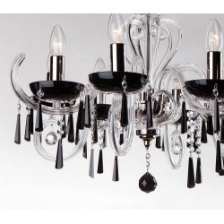 Candelabru Cristale, Negru, Bohemia, E14, EL01042389039, Crystal