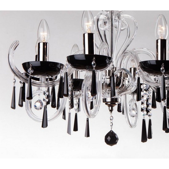 Candelabru Cristale, Negru, Bohemia, E14, EL01042389039, Crystal