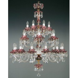 Candelabru Cristale, Ruby, Bohemia, E14, EL0106002417, Crystal