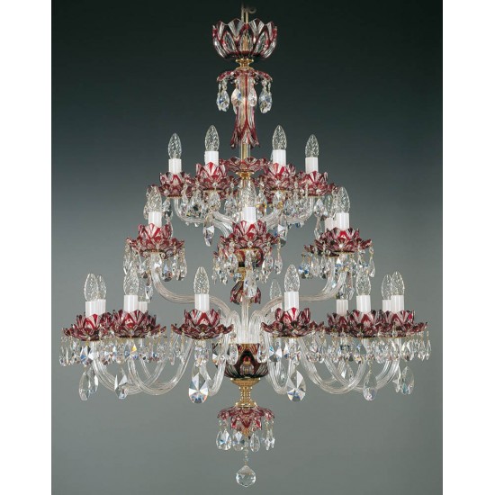 Candelabru Cristale, Ruby, Bohemia, E14, EL0106002417, Crystal