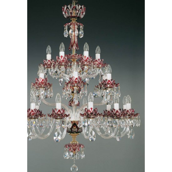 Candelabru Cristale, Ruby, Bohemia, E14, EL0106002417, Crystal