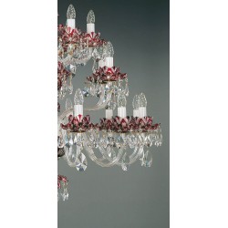 Candelabru Cristale, Ruby, Bohemia, E14, EL0106002417, Crystal