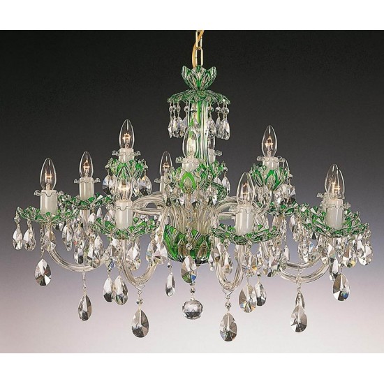 Candelabru Cristale, Verde, Bohemia, E14, EL0106011215, Crystal