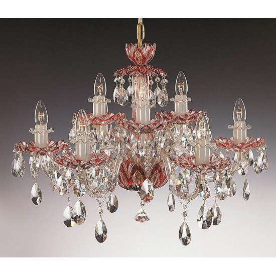 Candelabru Cristale, Ruby, Bohemia, E14, EL010601917, Crystal