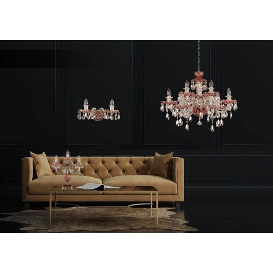 Candelabru Cristale, Ruby, Bohemia, E14, EL010601917, Crystal