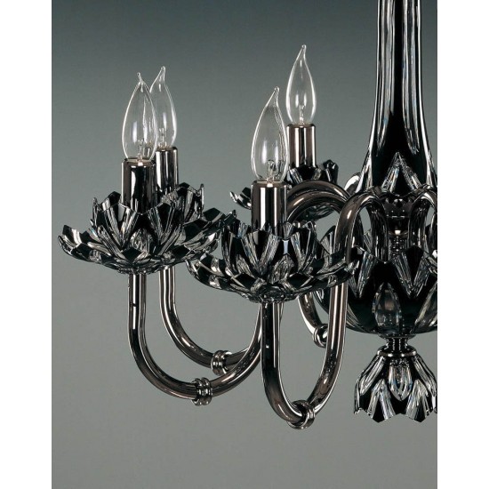 Candelabru Sticla, Negru, Bohemia, E14, EL010605818ant, Crystal