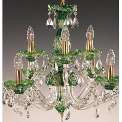 Candelabru Cristale, Verde, Bohemia, E14, EL010660915, Crystal