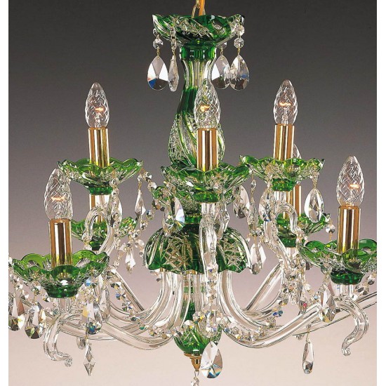 Candelabru Cristale, Verde, Bohemia, E14, EL010660915, Crystal
