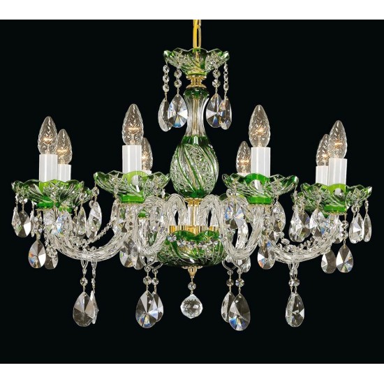 Candelabru Cristale, Verde, Bohemia, E14, EL010666815, Crystal
