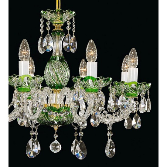 Candelabru Cristale, Verde, Bohemia, E14, EL010666815, Crystal