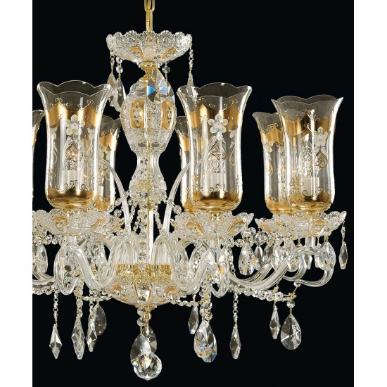 Candelabru Cristale, Sticla, Bohemia, E14, EL010687802T, Crystal