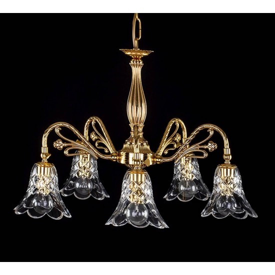 Candelabru Alama, Cristale, Bohemia, E14, L-010TUL-08, Crystal