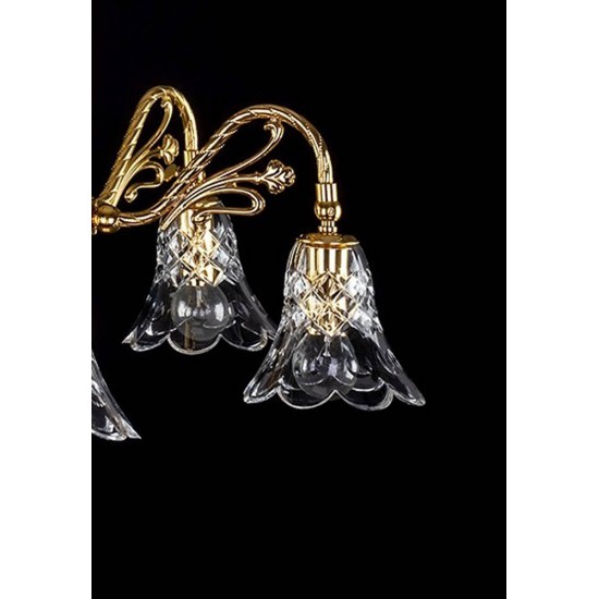 Candelabru Alama, Cristale, Bohemia, E14, L-010TUL-08, Crystal